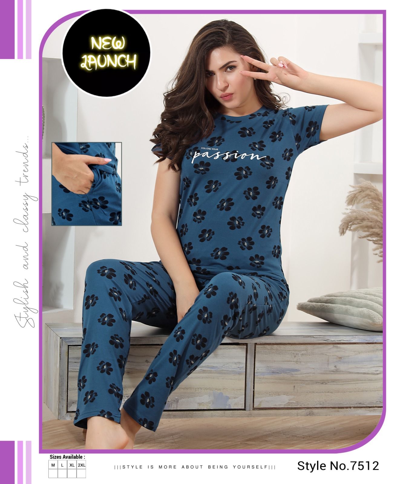 Vardan Ethnic Summer Special Vol 479  Hosiery Cotton Wholesale Night Wear T-Shirt With Pant Catalog — Wholesale, MPA wholesale from Surat — view 6
