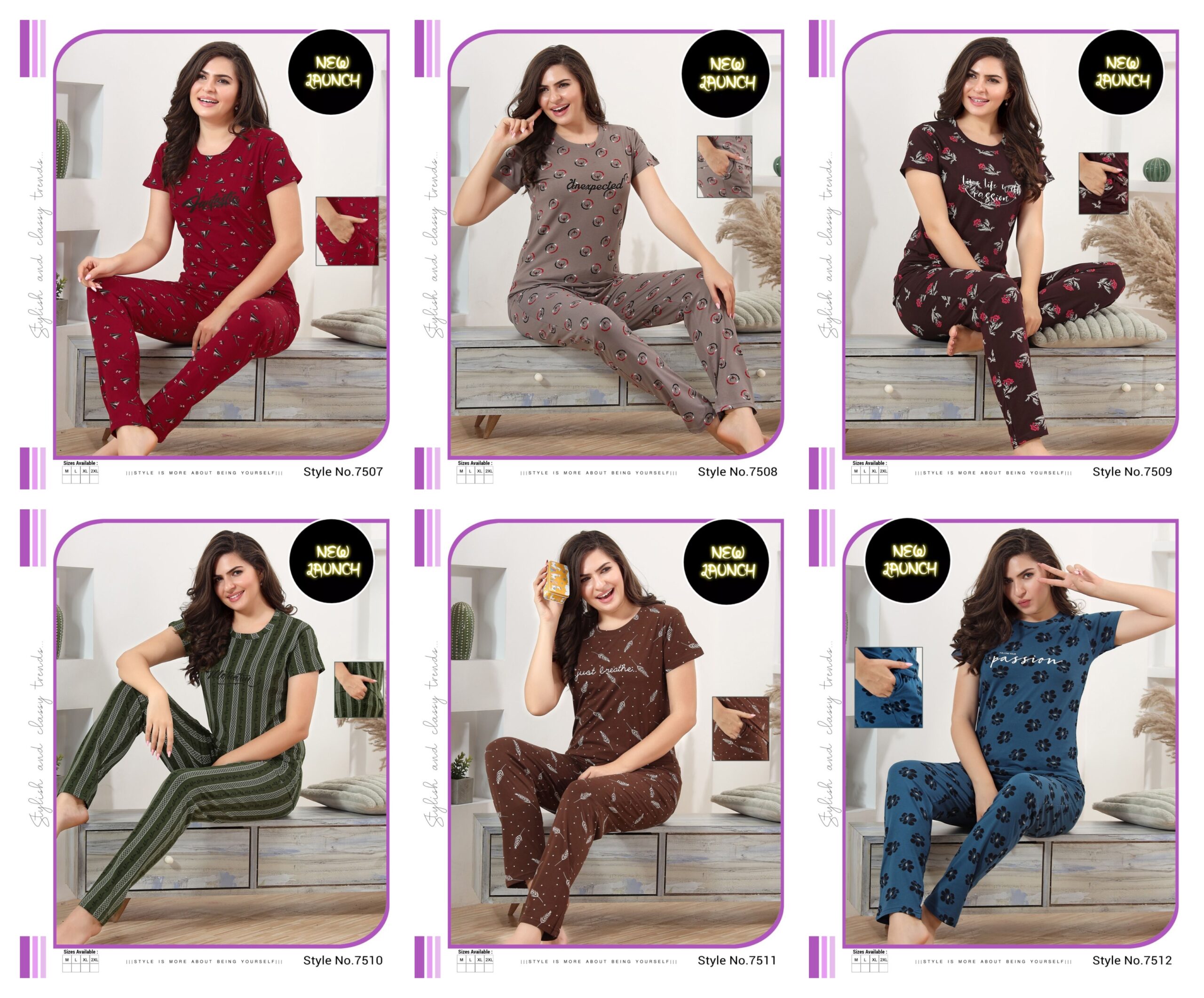 Vardan Ethnic Summer Special Vol 479  Hosiery Cotton Wholesale Night Wear T-Shirt With Pant Catalog — Wholesale, MPA wholesale from Surat — view 7
