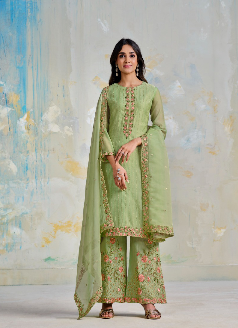 Vipul Valencia Soft Organza Satin Wholesale Designer Salwar Suit Catalog — Wholesale Salwar Suits, MPA wholesale from Surat — view 4