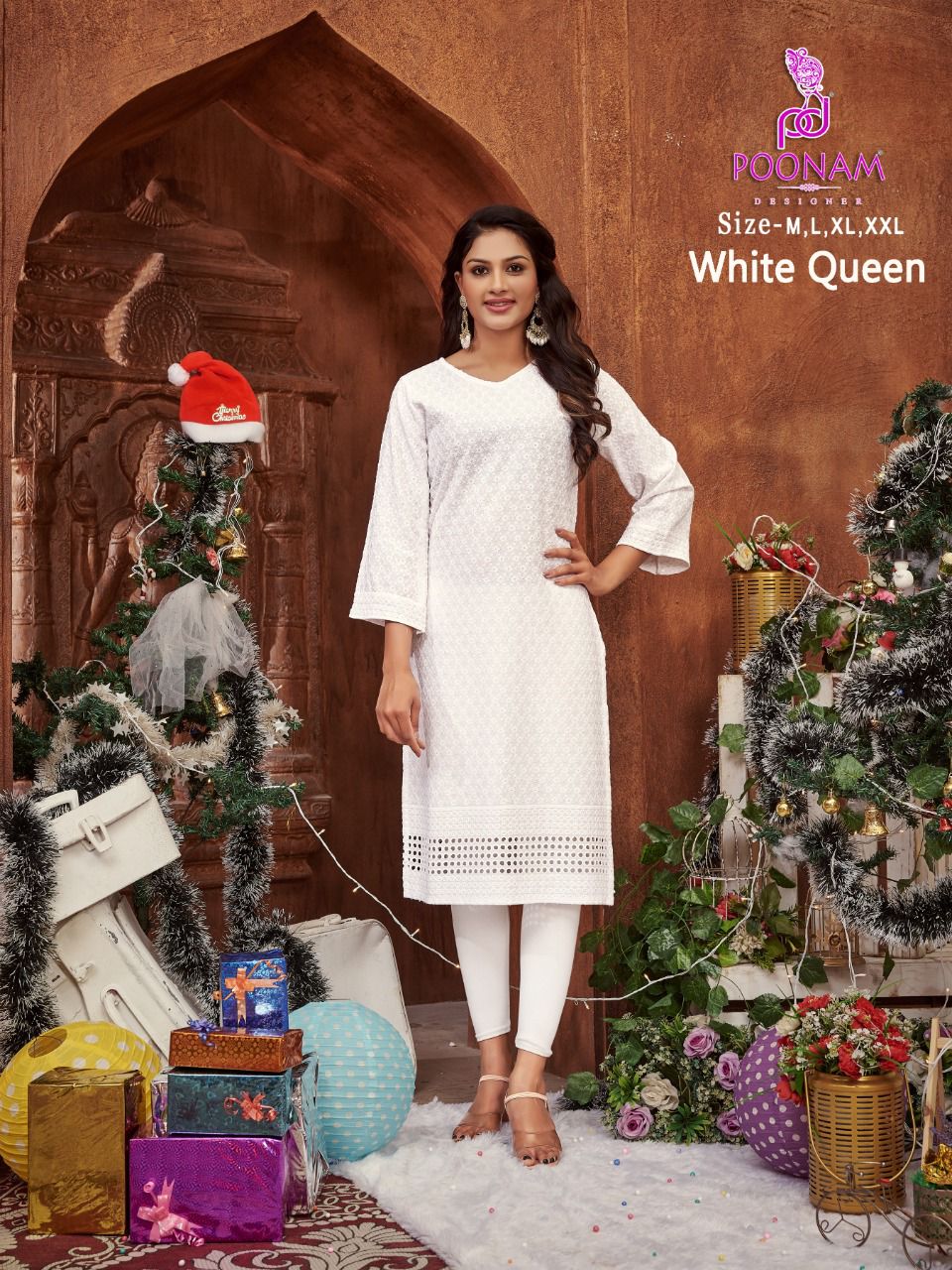 Poonam Designer White Queen Rayon Wholesale Designer Kurtis Catalog — Wholesale Kurtis, MPA wholesale from Surat - Gallery Image 2