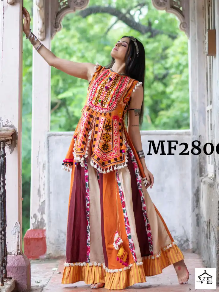 Mesmora Yey Yey Heavily Embroidered Wholesale Skirt Panel Catalog — Singles, MPA wholesale from Surat — view 1