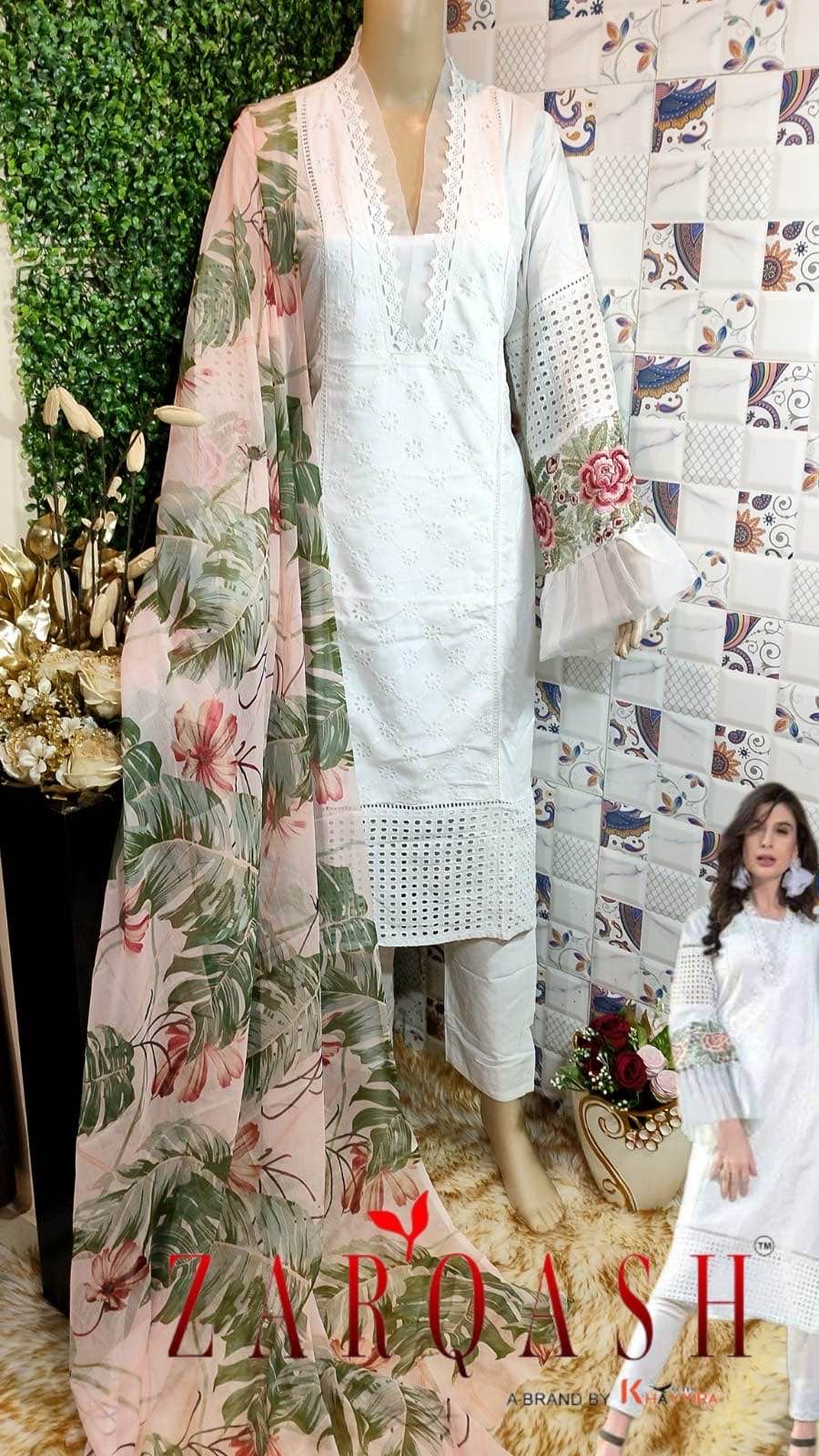 Zarqash Z 129 Cotton Wholesale Pakistani Readymade Salwar Suit Catalog — Wholesale Salwar Suits, MPA wholesale from Surat - Gallery Image 4