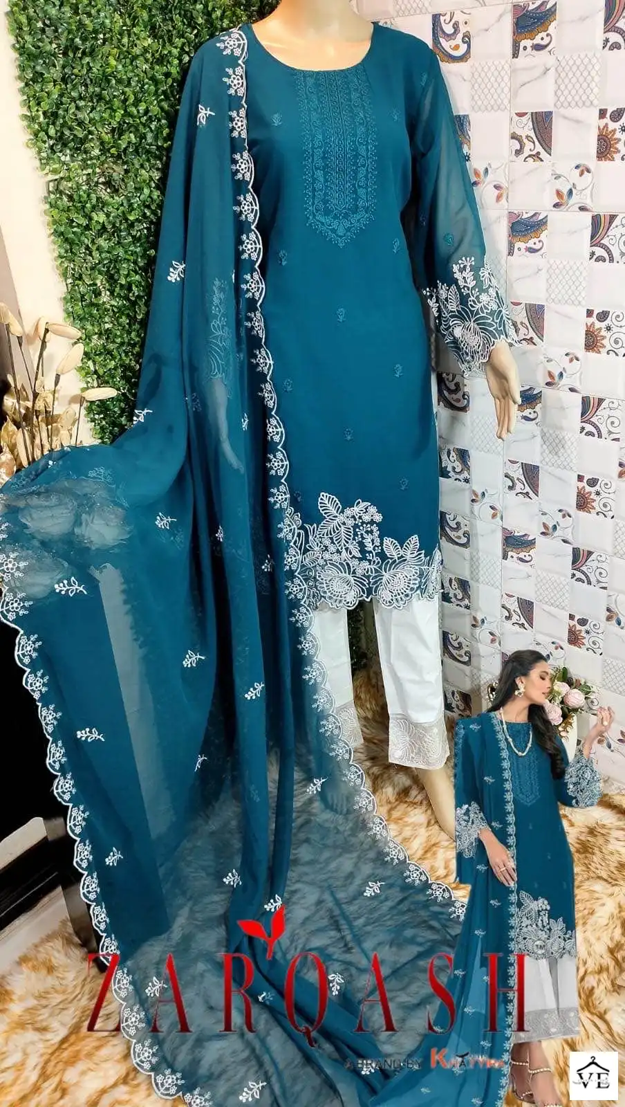 Zarqash Z 134 Georgette Wholesale Pakistani Readymade Salwar Suit Catalog — Wholesale Salwar Suits, MPA wholesale from Surat — view 4