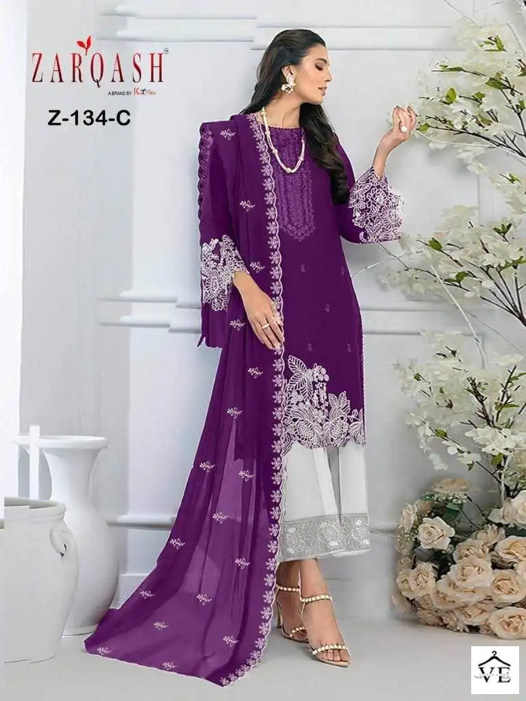 Zarqash Z 134 Georgette Wholesale Pakistani Readymade Salwar Suit Catalog — Wholesale Salwar Suits, MPA wholesale from Surat — view 5