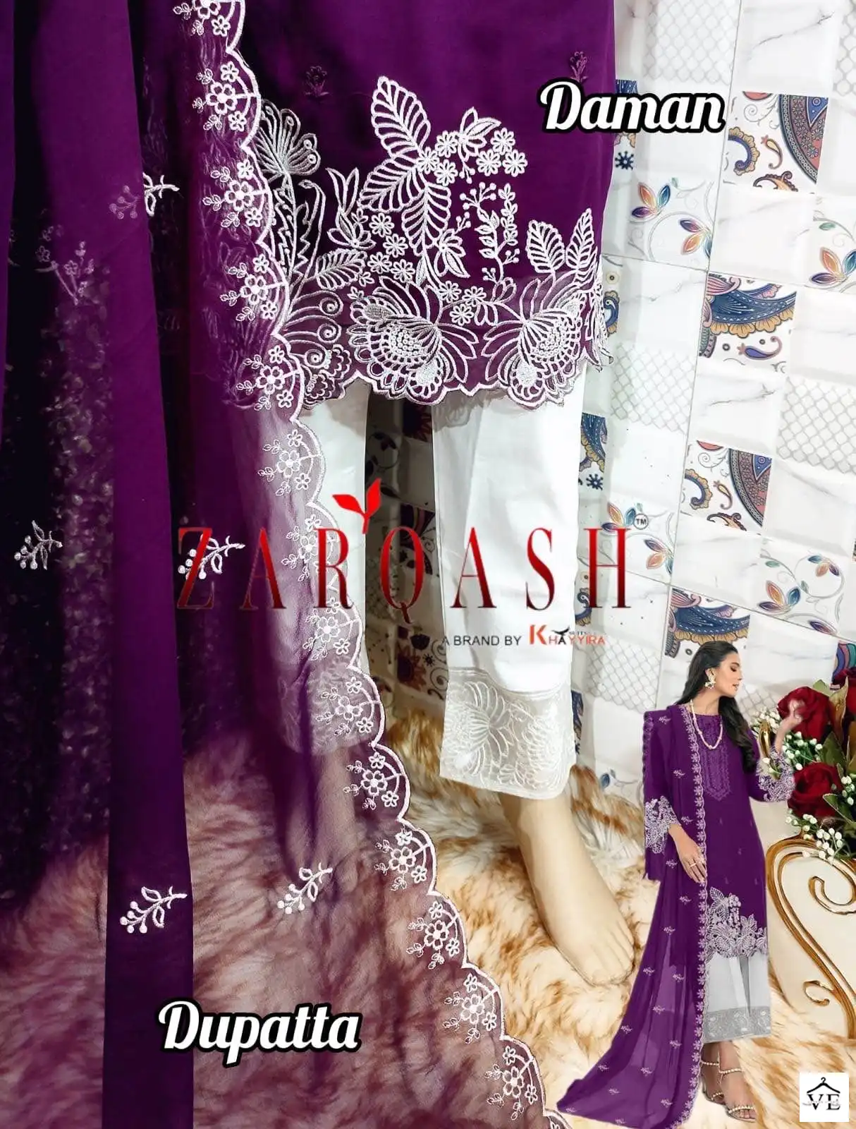 Zarqash Z 134 Georgette Wholesale Pakistani Readymade Salwar Suit Catalog — Wholesale Salwar Suits, MPA wholesale from Surat — view 7