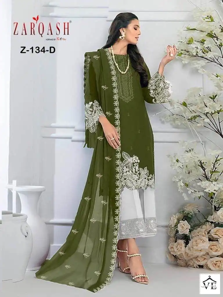 Zarqash Z 134 Georgette Wholesale Pakistani Readymade Salwar Suit Catalog — Wholesale Salwar Suits, MPA wholesale from Surat — view 8