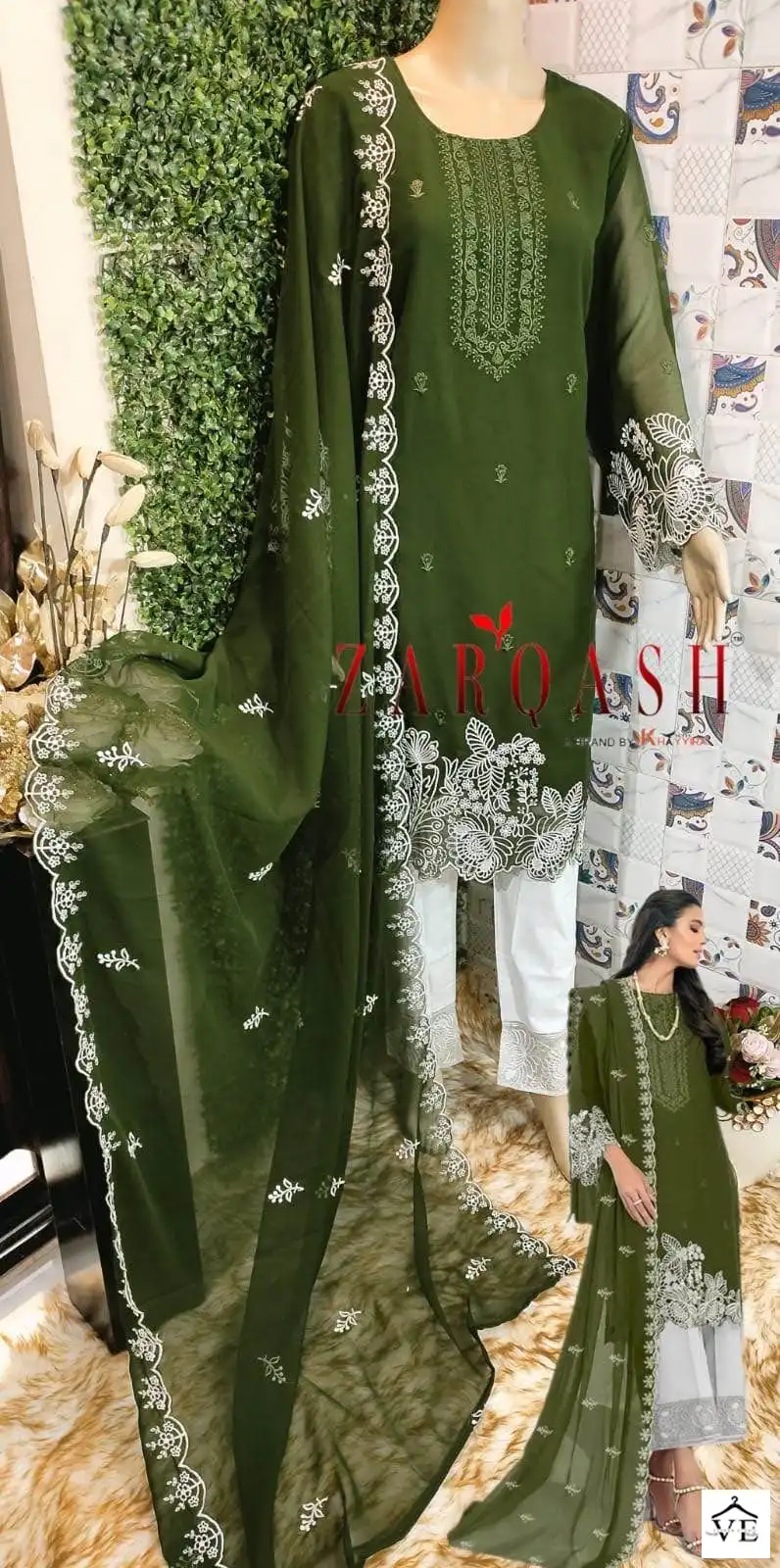 Zarqash Z 134 Georgette Wholesale Pakistani Readymade Salwar Suit Catalog — Wholesale Salwar Suits, MPA wholesale from Surat — view 9