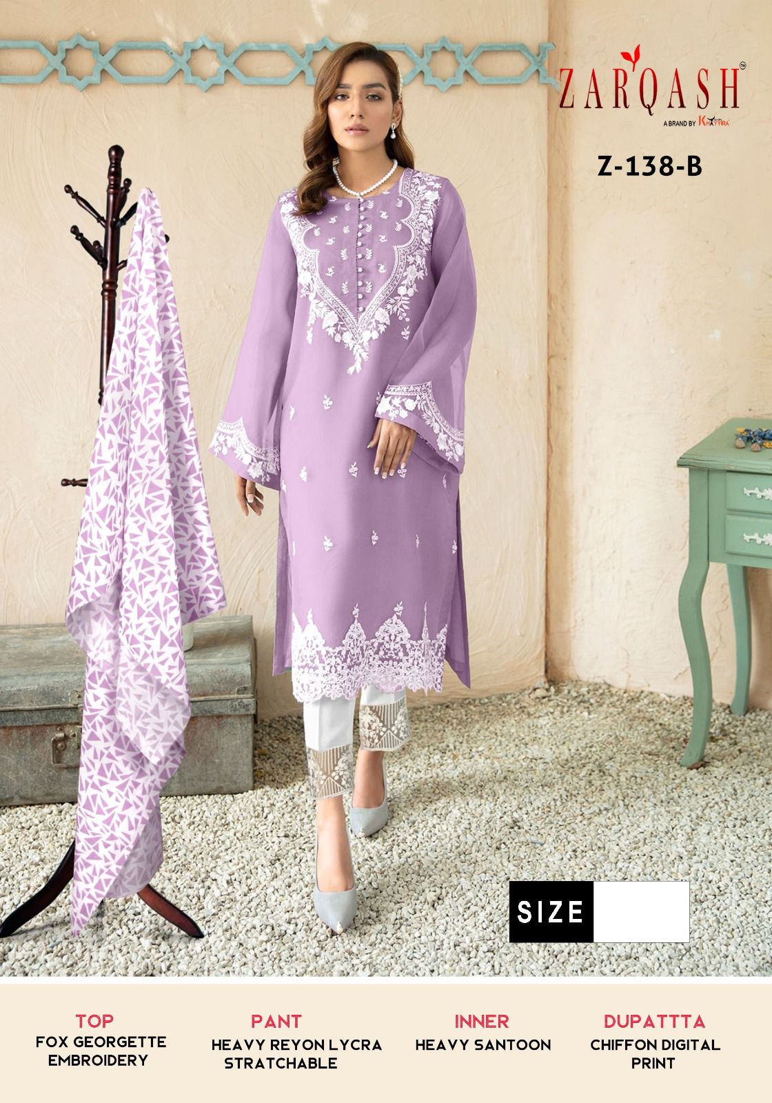 Zarqash Z 138 Georgette Wholesale Pakistani Readymade Salwar Suit Catalog — Wholesale Salwar Suits, MPA wholesale from Surat - Gallery Image 2