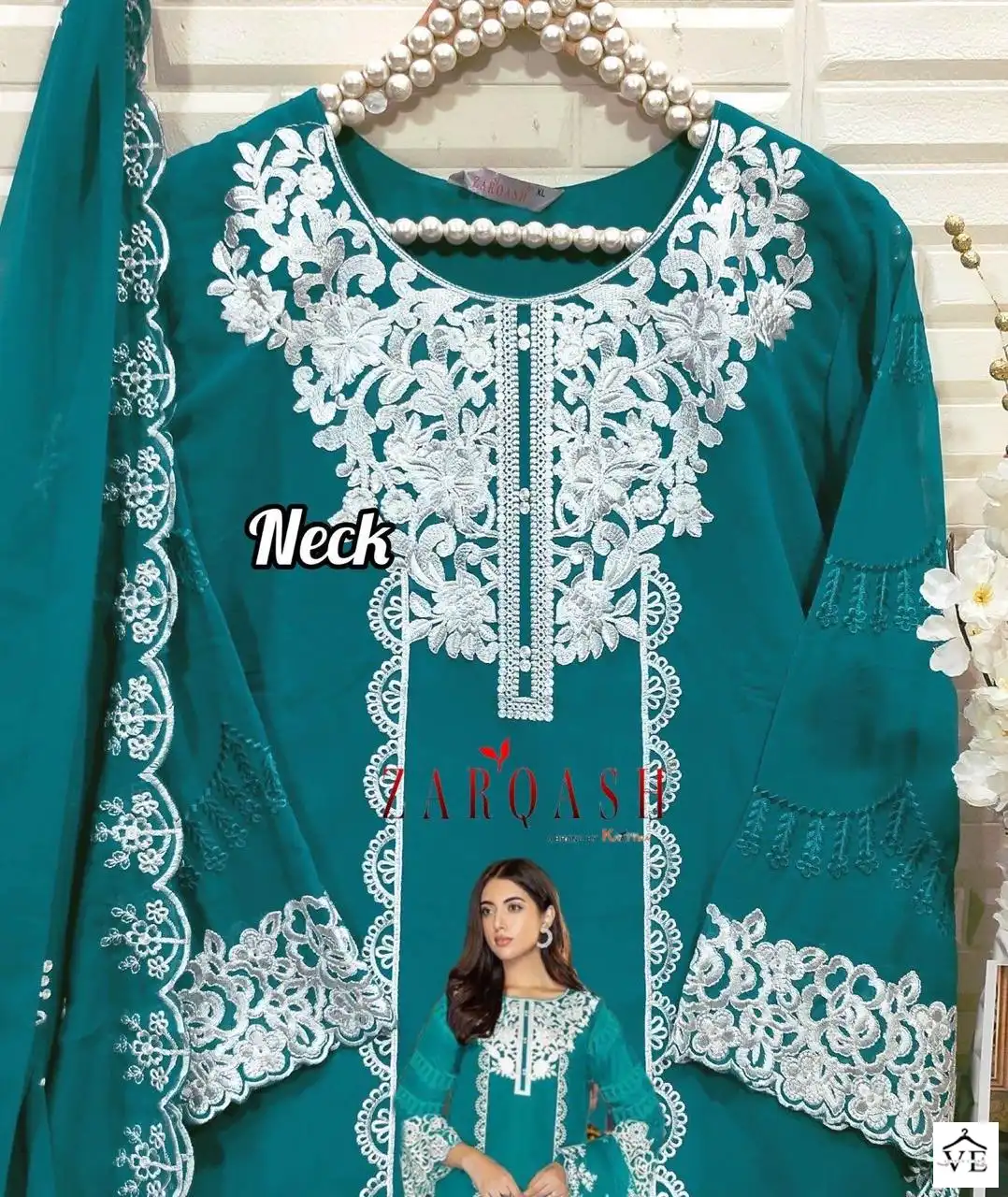 Zarqash Z-140 Georgette Wholesale Readymade Pakistani Suits Catalog — Wholesale Salwar Suits, MPA wholesale from Surat — view 14