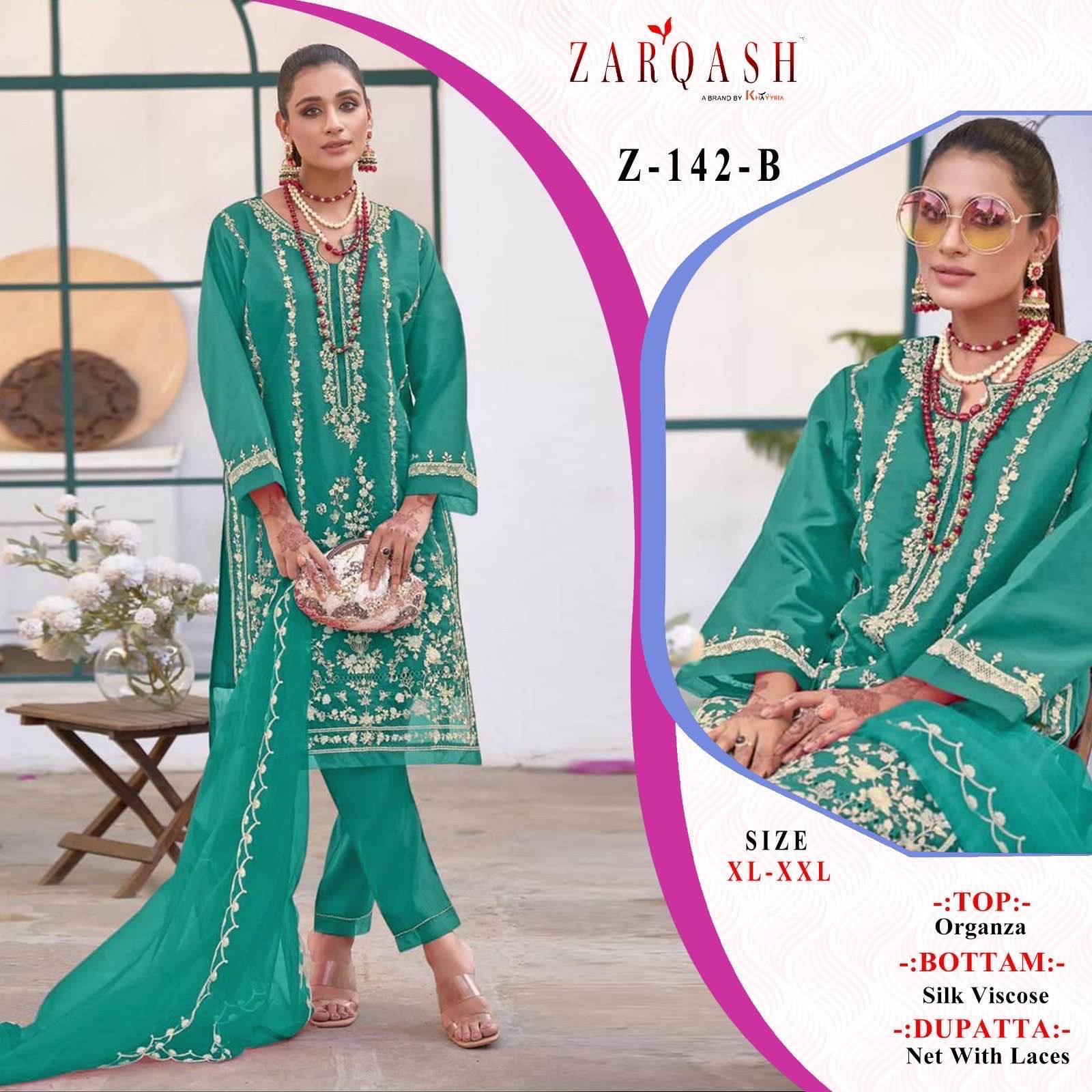 Zarqash Z 142 Georgette Wholesale Pakistani Readymade Salwar Suit Catalog — Wholesale Salwar Suits, MPA wholesale from Surat - Gallery Image 3