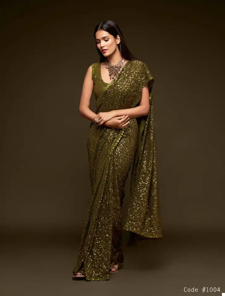 Zeel Ruby Sequined Georgette Wholesale Party Wear Saree Catalog — Wholesale Sarees, MPA wholesale from Surat - Gallery Image 6