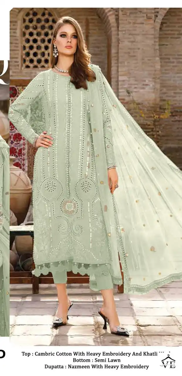 Al Amra ZF Anaya Lawn 58 Cambric Cotton Wholesale Pakistani Suit Catalog — Wholesale Salwar Suits, MPA wholesale from Surat - Gallery Image 3