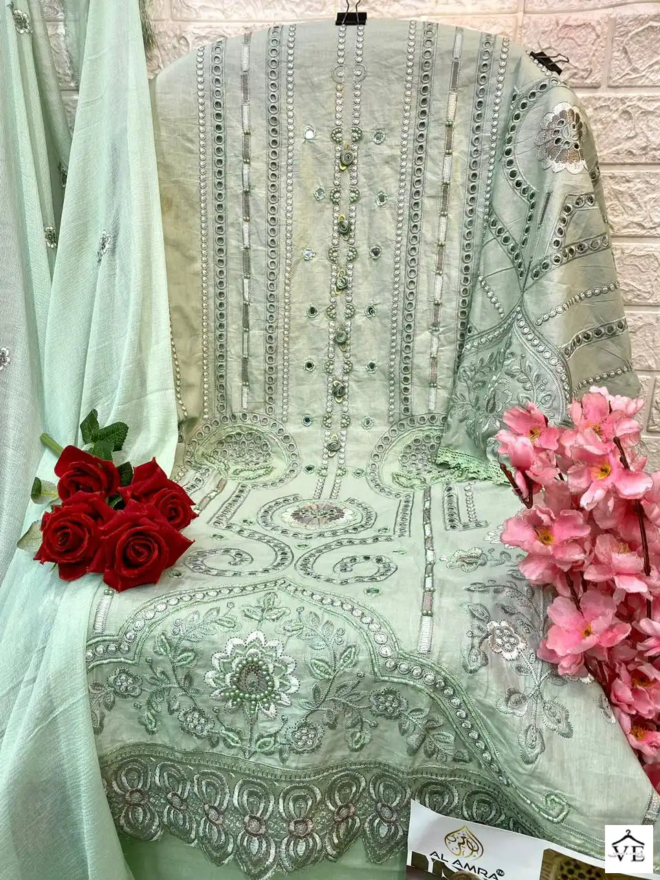 Al Amra ZF Anaya Lawn 58 Cambric Cotton Wholesale Pakistani Suit Catalog — Wholesale Salwar Suits, MPA wholesale from Surat - Gallery Image 9