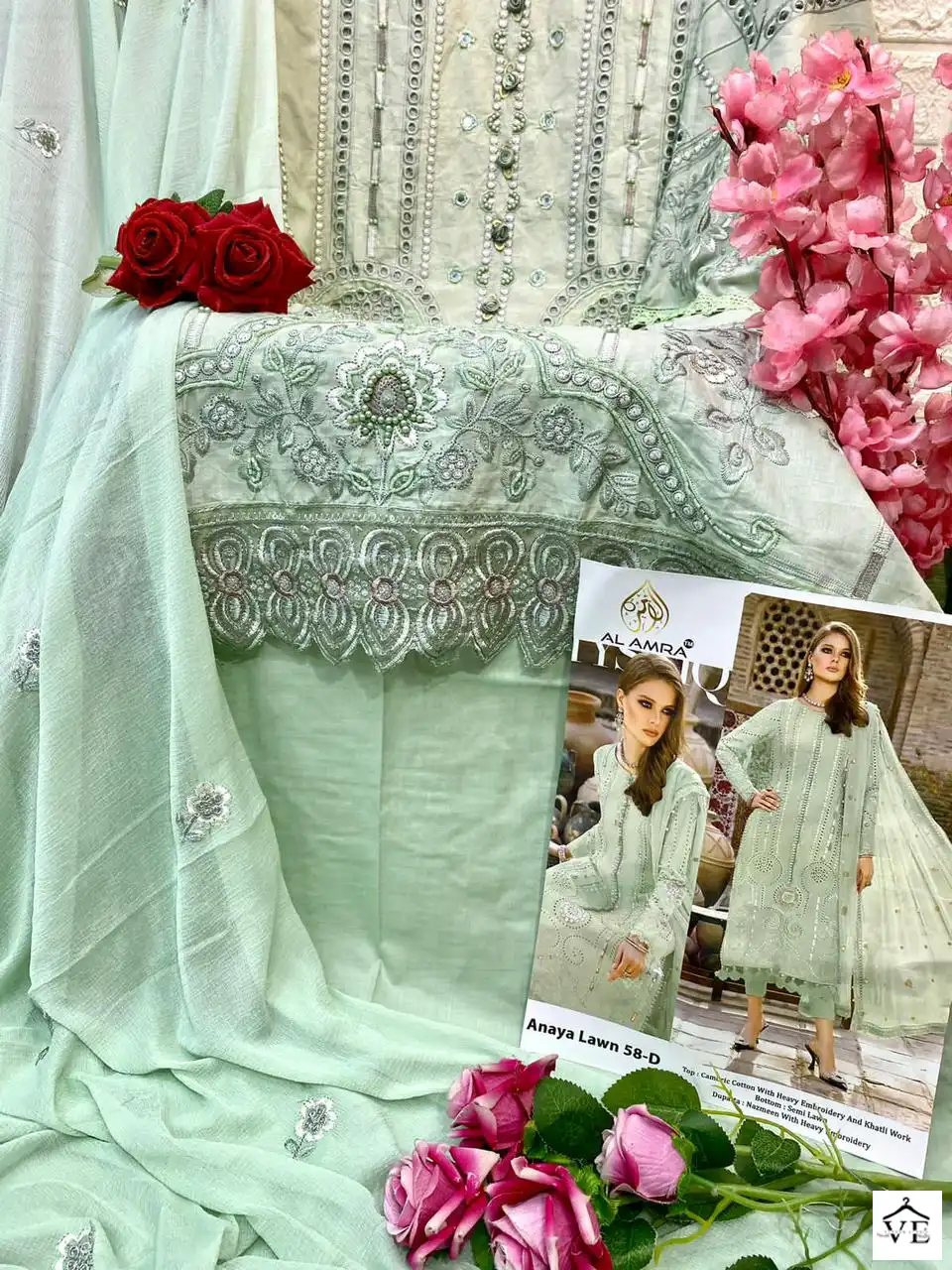 Al Amra ZF Anaya Lawn 58 Cambric Cotton Wholesale Pakistani Suit Catalog — Wholesale Salwar Suits, MPA wholesale from Surat - Gallery Image 10