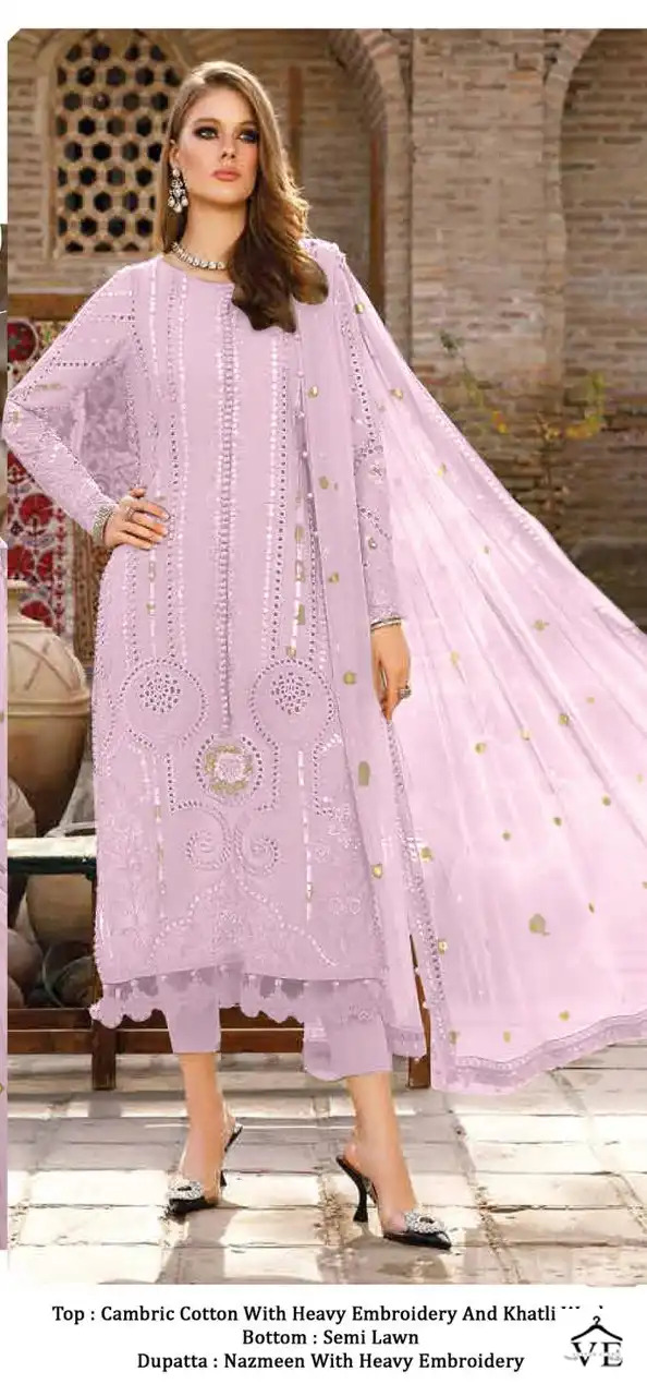 Al Amra ZF Anaya Lawn 58 Cambric Cotton Wholesale Pakistani Suit Catalog — Wholesale Salwar Suits, MPA wholesale from Surat - Gallery Image 2