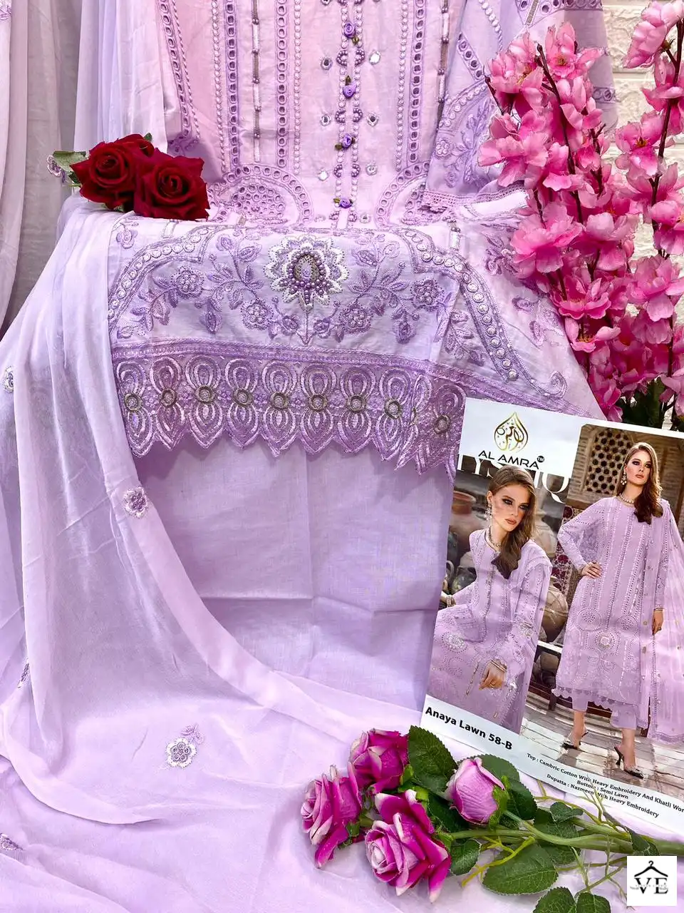 Al Amra ZF Anaya Lawn 58 Cambric Cotton Wholesale Pakistani Suit Catalog — Wholesale Salwar Suits, MPA wholesale from Surat - Gallery Image 6