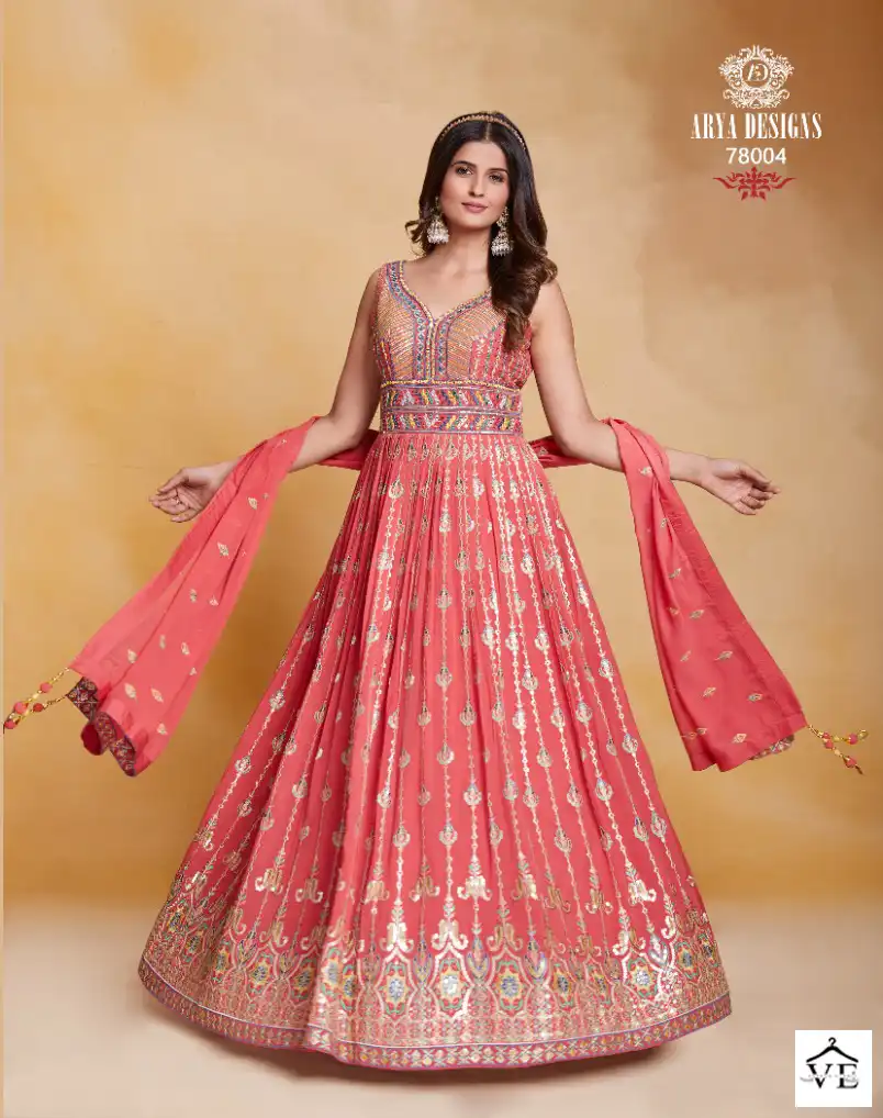 Arya Zoya Vol 4 Georgette Wholesale Designer Anarkali Stitched Suit Catalog — Wholesale Salwar Suits, MPA wholesale from Surat - Gallery Image 3