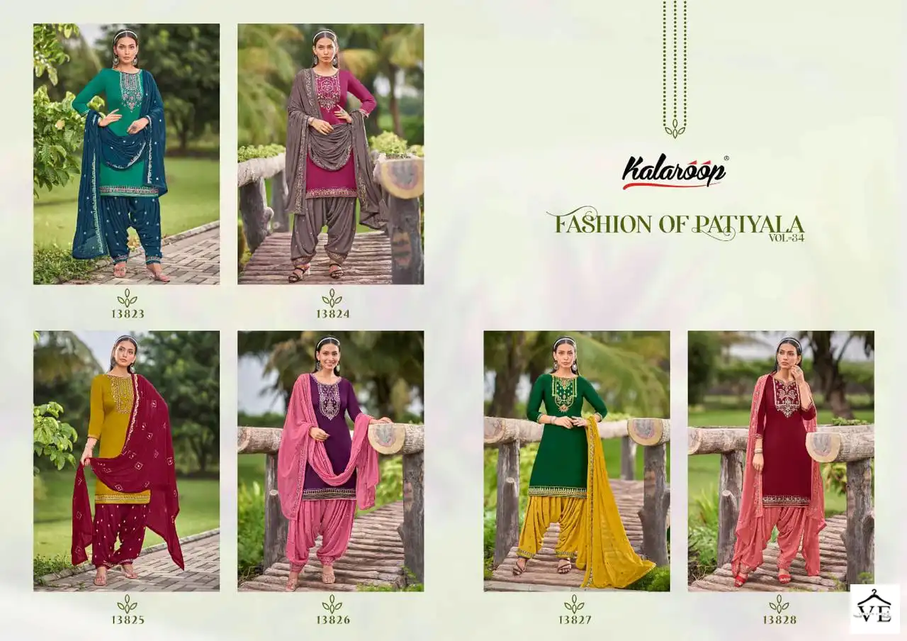 Kalaroop Fashion Of Patiala Vol 34 Jam Silk Wholesale Readymade Suit Catalog — Wholesale Salwar Suits, MPA wholesale from Surat — view 7