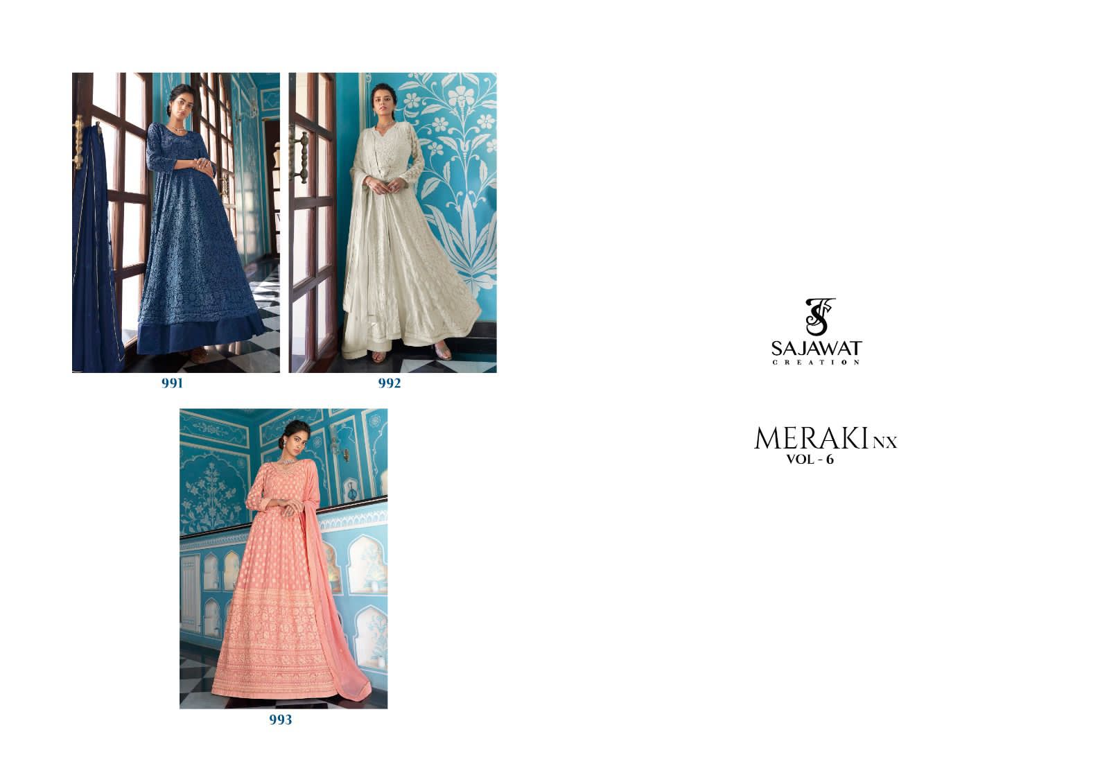 Sajawat Meraki Vol 6 Heavy Faux Georgette Wholesale Designer Readymade Salwar Suit Catalog — Wholesale Salwar Suits, MPA wholesale from Surat — view 4