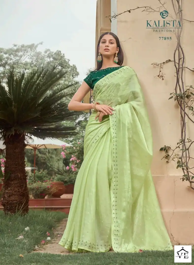 Kalista Silver Jubilee Burberry Wholesale Fancy Sarees Catalog - Image 2