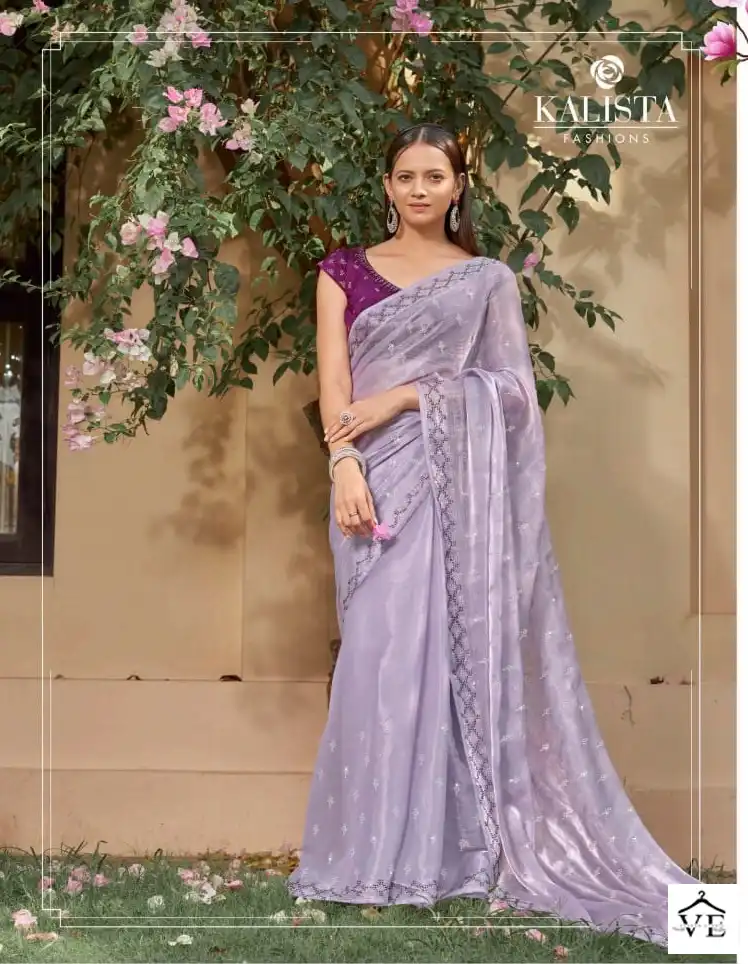 Kalista Silver Jubilee Burberry Wholesale Fancy Sarees Catalog - Image 3