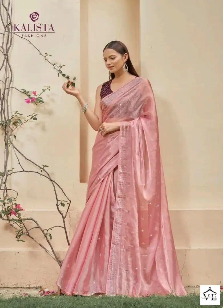 Kalista Silver Jubilee Burberry Wholesale Fancy Sarees Catalog - Image 6