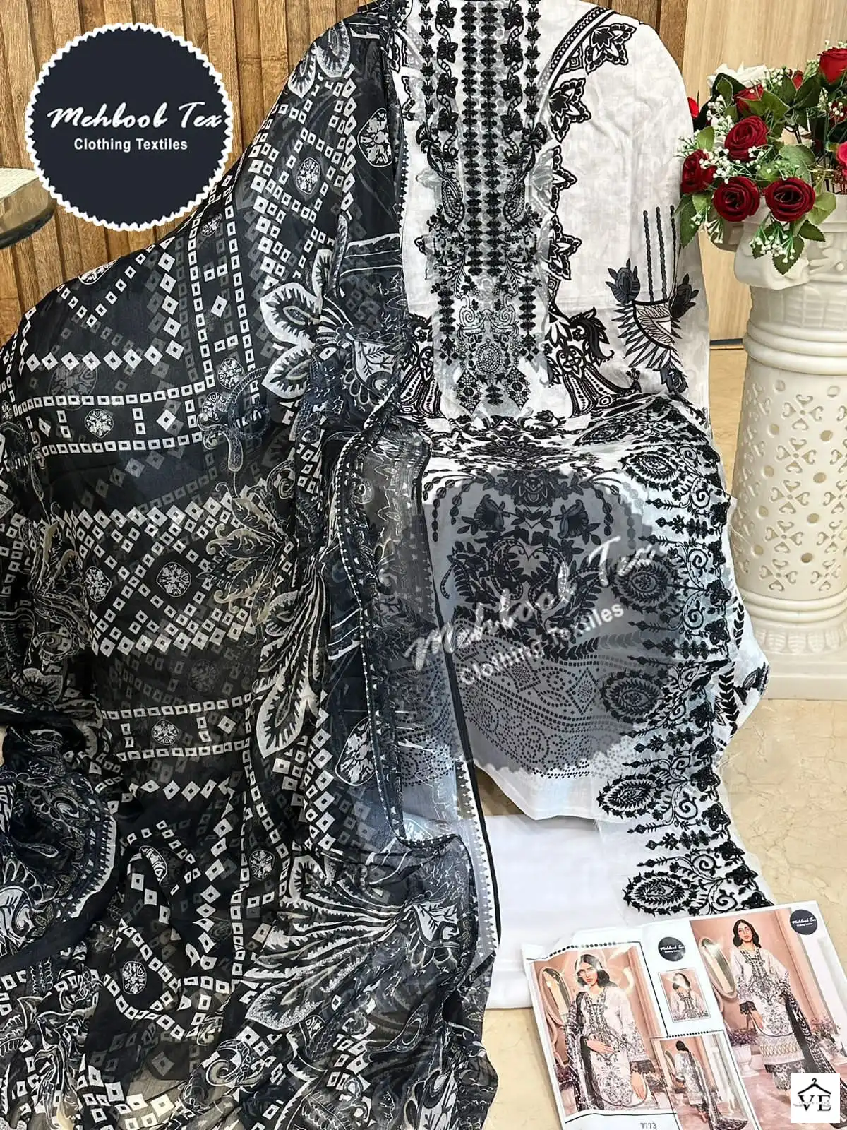 VE 1160 Pure Cotton Wholesale Pakistani Suit — Wholesale Salwar Suits, MPA wholesale from Surat - Gallery Image 2