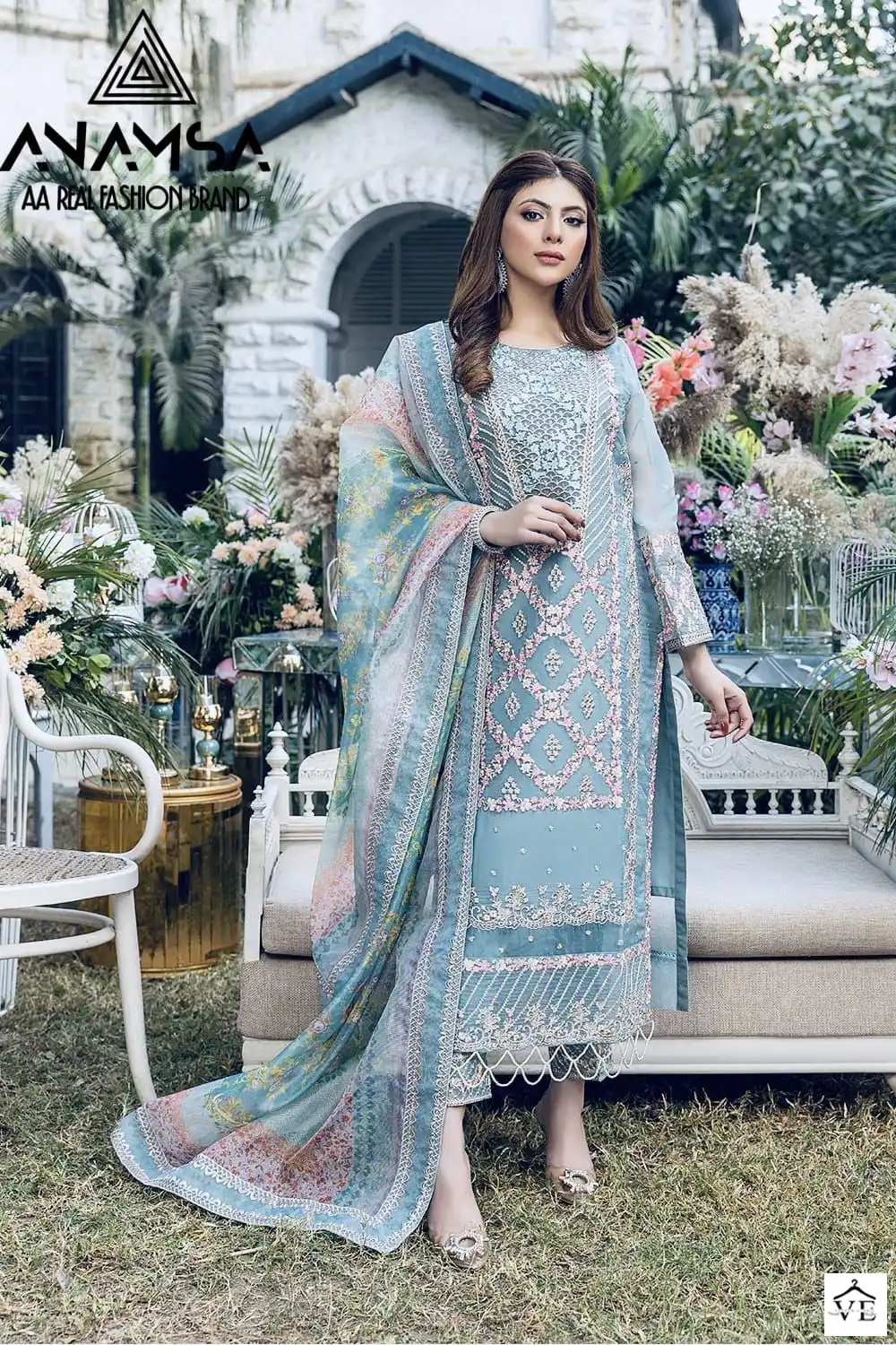 Anamsa 226 Heavy Pure Georgette Wholesale Pakistani Suit — Wholesale Salwar Suits, MPA wholesale from Surat — view 3