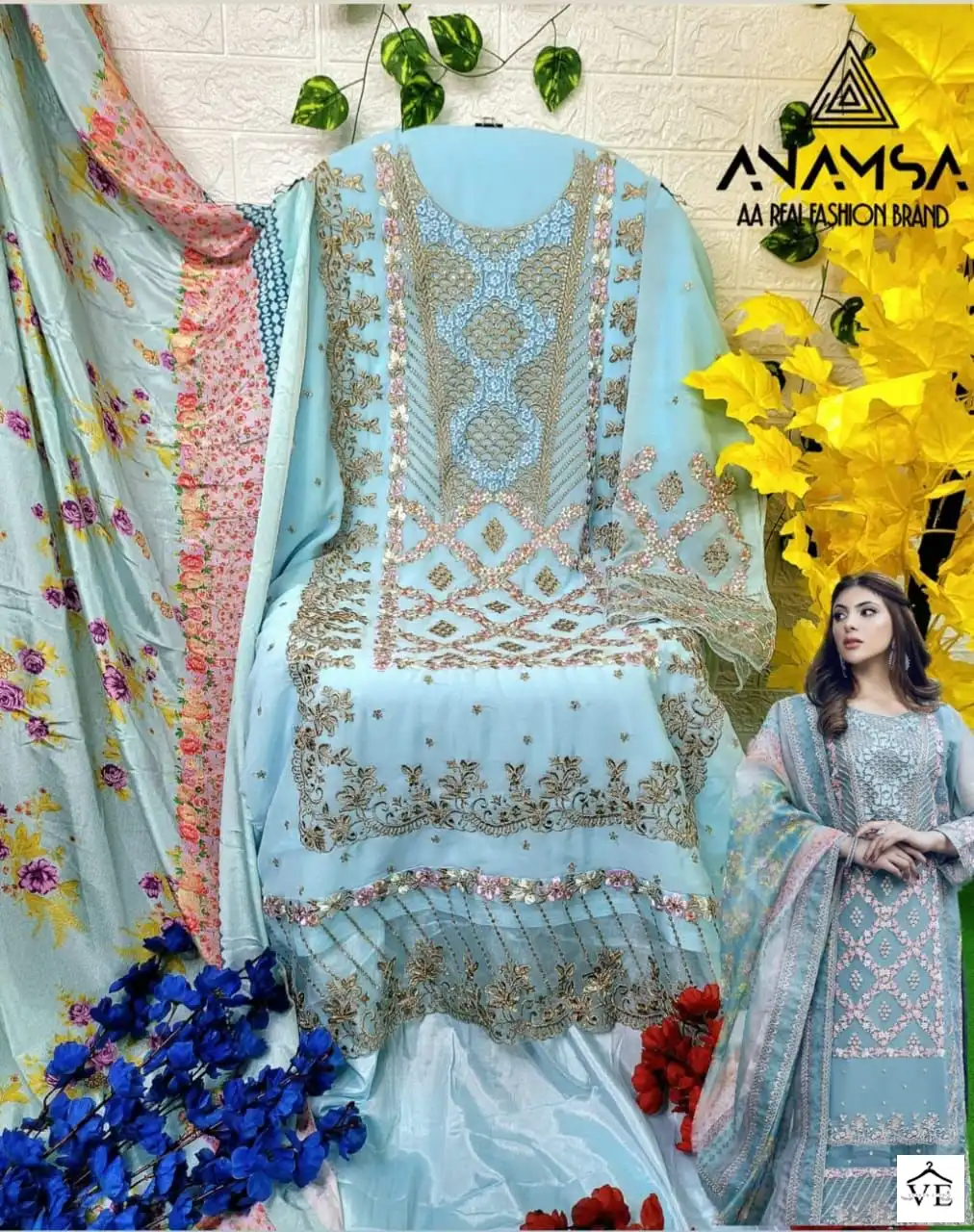 Anamsa 226 Heavy Pure Georgette Wholesale Pakistani Suit — Wholesale Salwar Suits, MPA wholesale from Surat — view 4