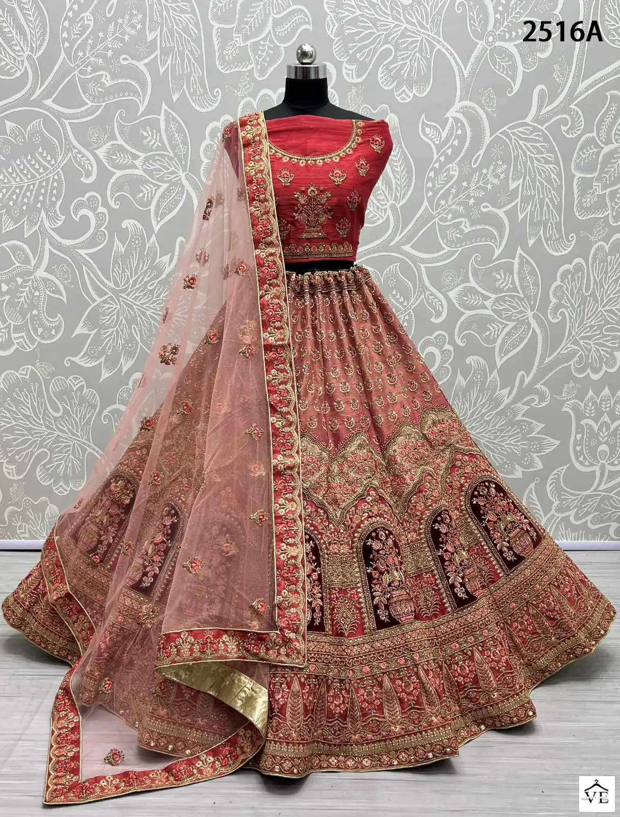 Anjani Art 2516 Bridal Net Wholesale Bridal Lehenga Catalog — Wholesale Lehenga, MPA wholesale from Surat - Gallery Image 6
