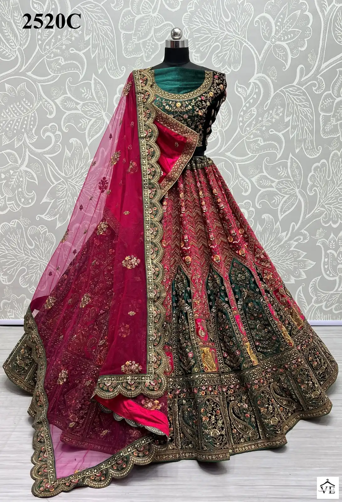 Anjani Art 2520 Velvet Wholesale Bridal Lehenga Catalog — Wholesale Lehenga, MPA wholesale from Surat - Gallery Image 3