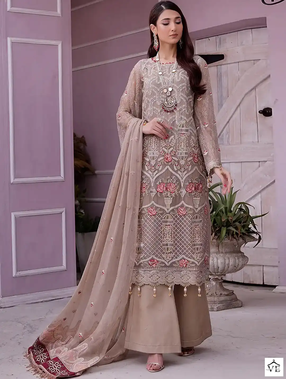 Zaha Aaeesha Vol 3-10155 Georgette Wholesale Pakistani Suit — Wholesale Salwar Suits, MPA wholesale from Surat — view 1