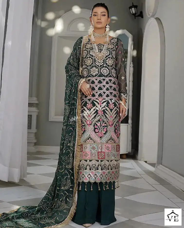 Zaha Aaeesha Vol 3-10156 Georgette Wholesale Pakistani Suit — Wholesale Salwar Suits, MPA wholesale from Surat — view 1