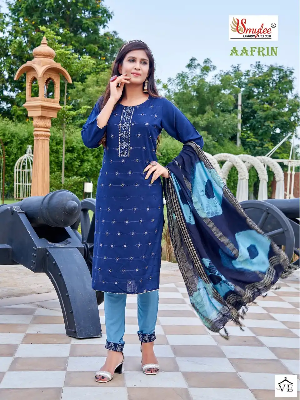 Smylee Aafrin Rayon Slub Wholesale Readymade Salwar Suit Catalog — Wholesale Salwar Suits, MPA wholesale from Surat — view 6
