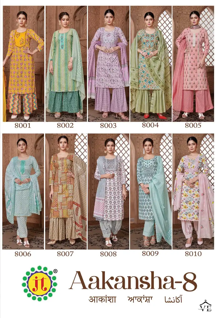 Vardan Ethnic Aakansha Vol 8 Lawn Cotton Wholesale Salwar Suit Catalog — Wholesale Salwar Suits, MPA wholesale from Surat — view 10