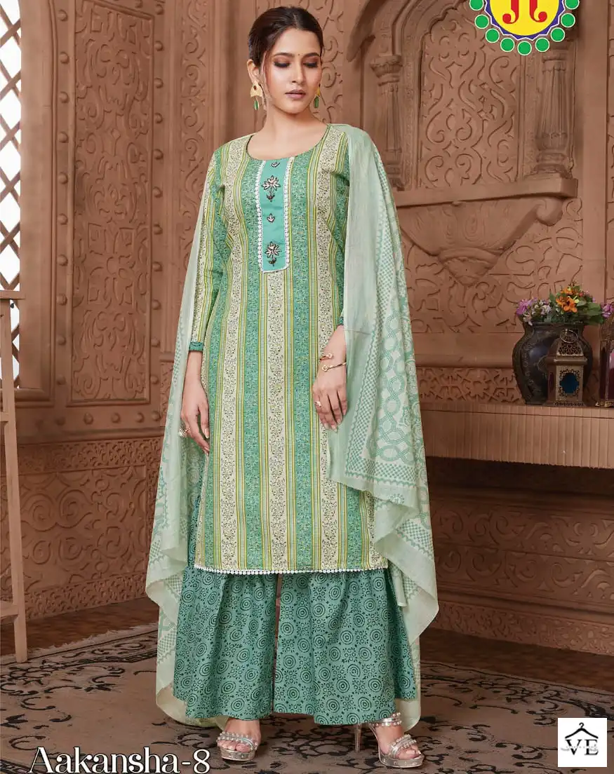 Vardan Ethnic Aakansha Vol 8 Lawn Cotton Wholesale Salwar Suit Catalog — Wholesale Salwar Suits, MPA wholesale from Surat — view 1