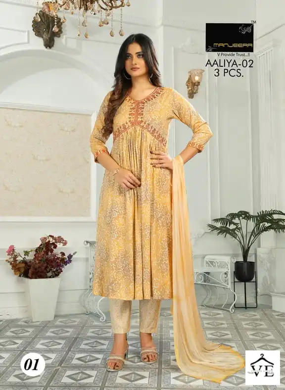 Manjeera Aaliya Capsul Print Wholesale Readymade Suits Catalog — Wholesale Salwar Suits, MPA wholesale from Surat - Gallery Image 3