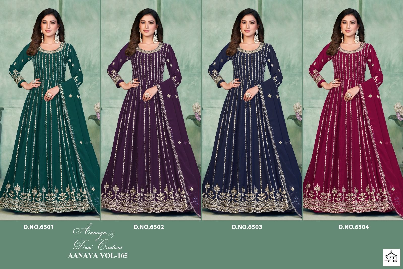 Aanaya Vol 165 Faux Georgette Wholesale Designer Suit Catalog — Wholesale Salwar Suits, MPA wholesale from Surat — view 5