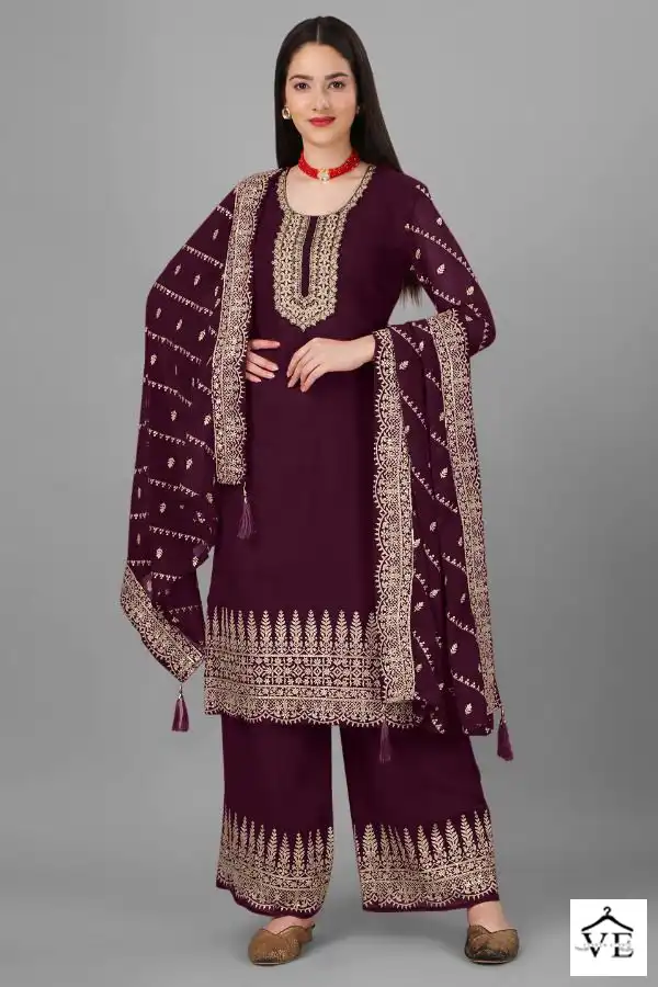 Biva Aarti Faux Georgette Wholesale Semi-Stitched Suits Catalog — Wholesale Salwar Suits, MPA wholesale from Surat - Gallery Image 4