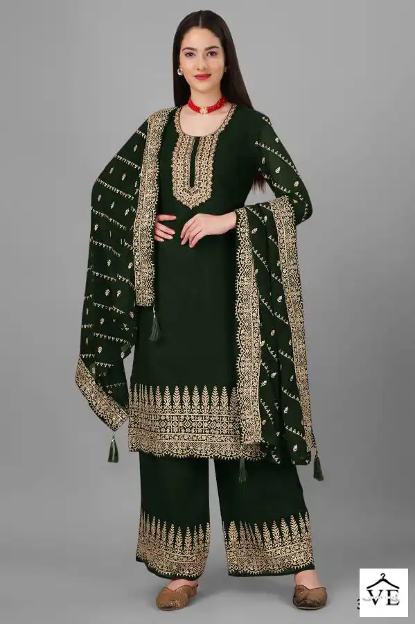 Biva Aarti Faux Georgette Wholesale Semi-Stitched Suits Catalog — Wholesale Salwar Suits, MPA wholesale from Surat - Gallery Image 5