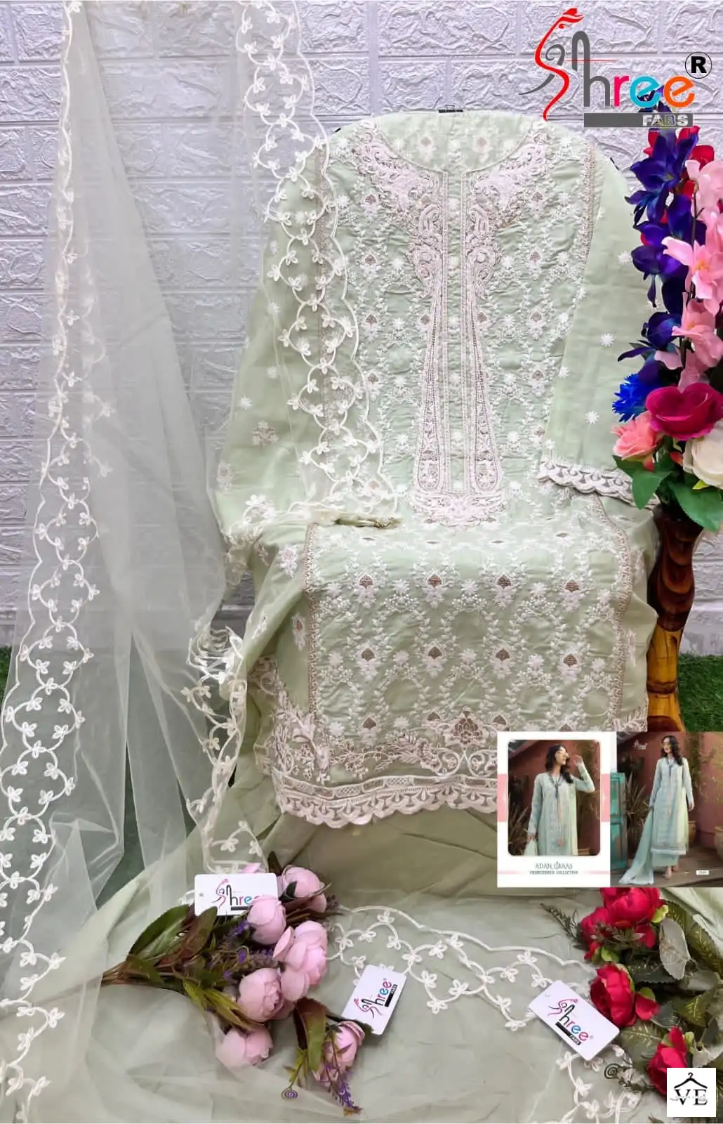 Shree Fabs Adan Libaas Embroidered Collection Cotton Wholesale Designer Pakistani Salwar Suit Catalog — Wholesale Salwar Suits, MPA wholesale from Surat - Gallery Image 4