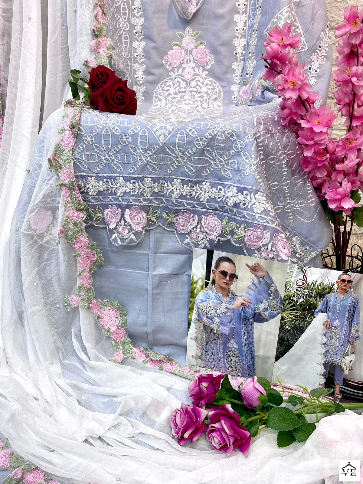 Alif Fashion AF-89 Pure Cambric Cotton Wholesale Salwar Suit — Wholesale Salwar Suits, MPA wholesale from Surat — view 4