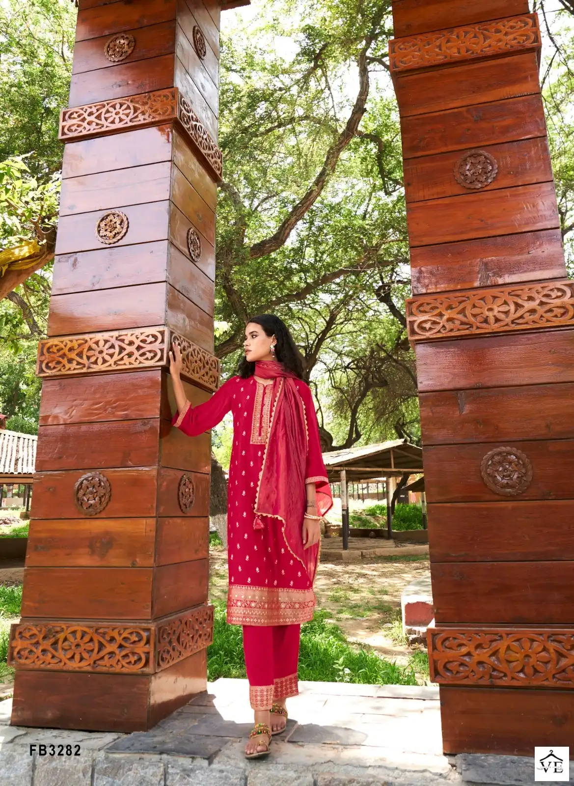 Four Buttons Afreen Placement Self Weave Jacquard Wholesale Designer Readymade Salwar Suit Catalog - Image 3