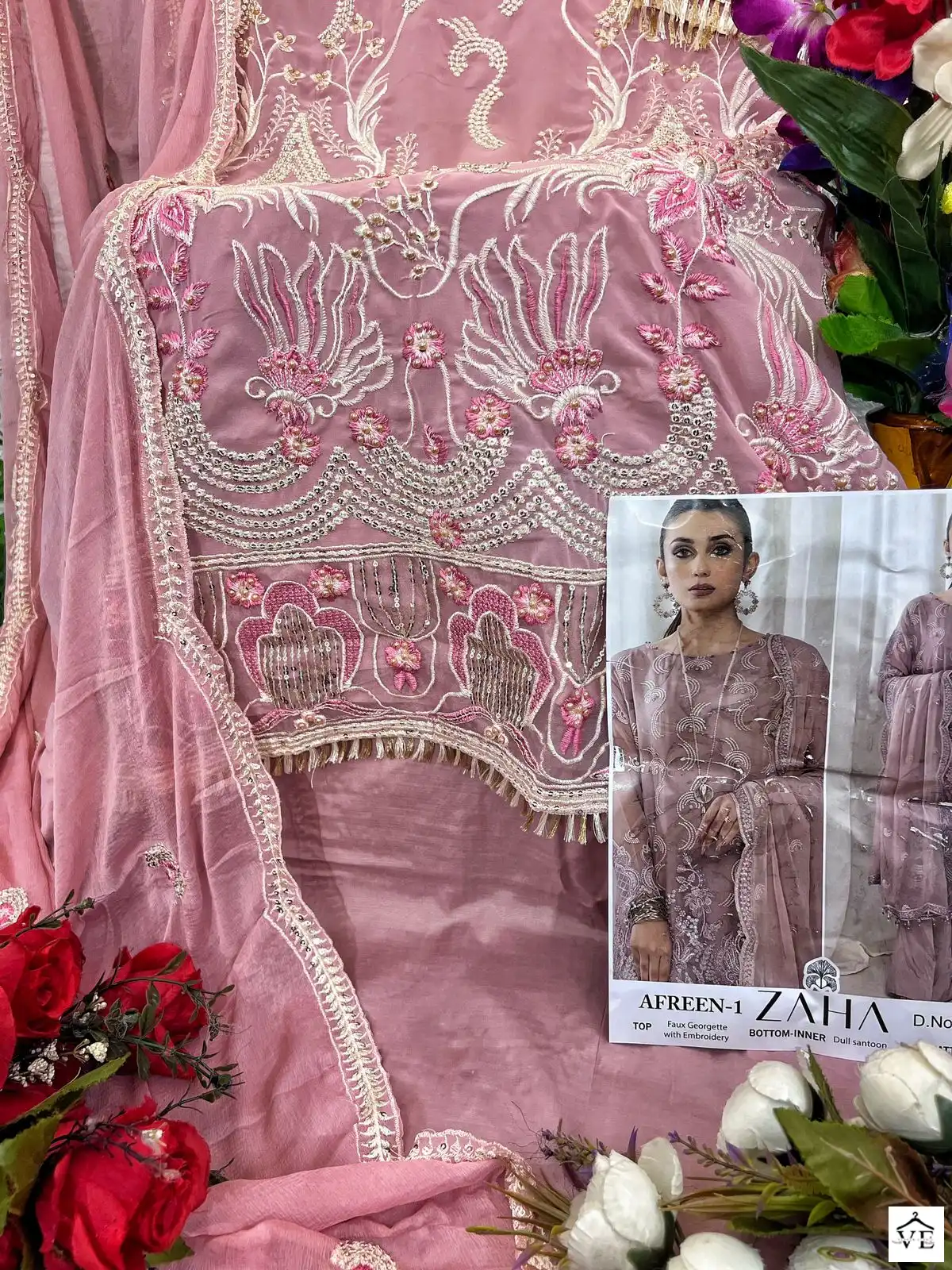 Zaha Afreen Vol 1-10140 Georgette Wholesale Pakistani Suit — Wholesale Salwar Suits, MPA wholesale from Surat — view 3