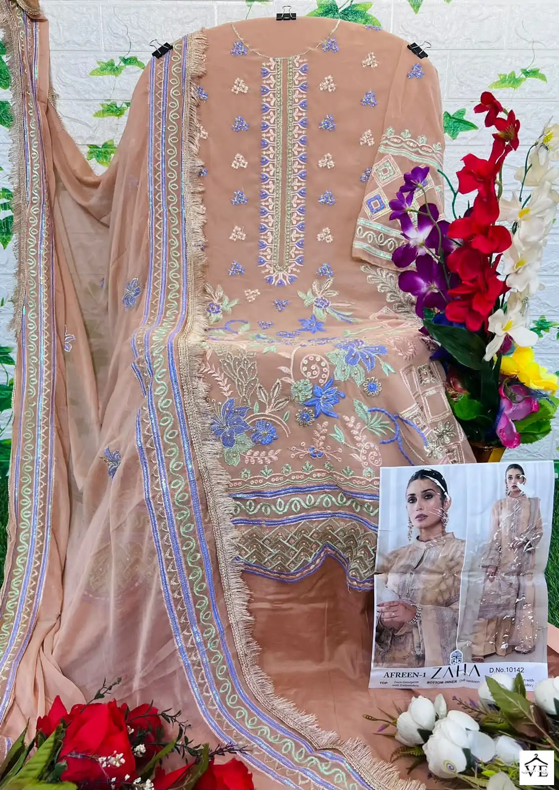 Zaha Afreen Vol 1-10142 Georgette Wholesale Pakistani Suit — Wholesale Salwar Suits, MPA wholesale from Surat - Gallery Image 2