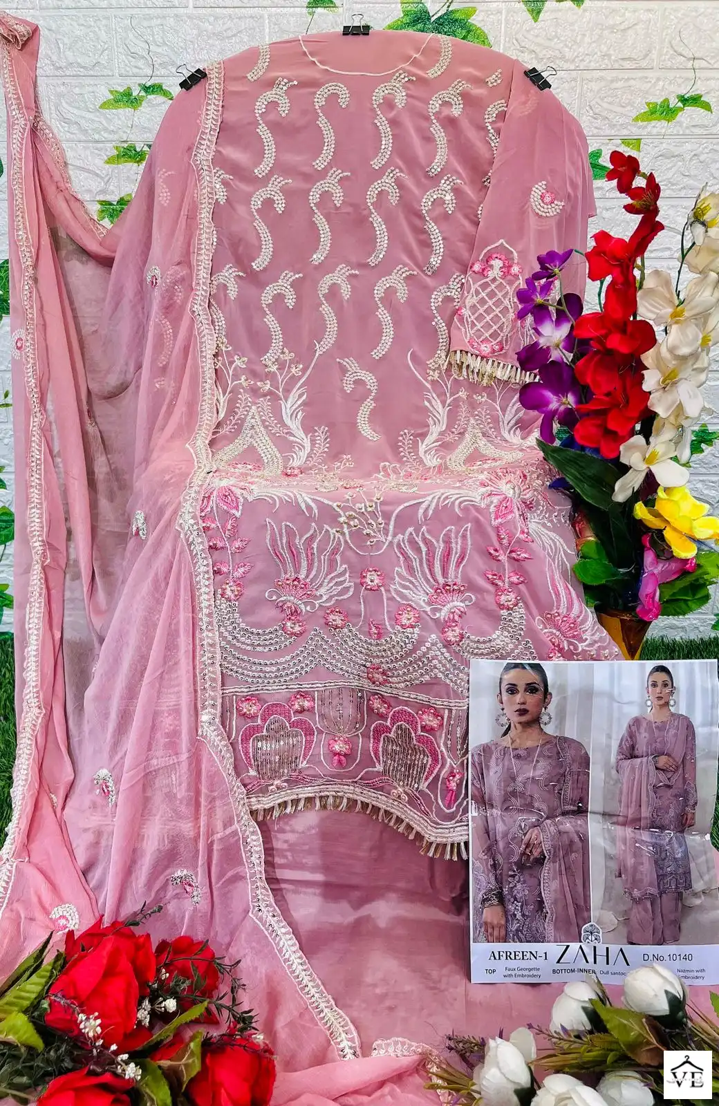 Zaha Afreen Vol 1-10140 Georgette Wholesale Pakistani Suit — Wholesale Salwar Suits, MPA wholesale from Surat - Gallery Image 2