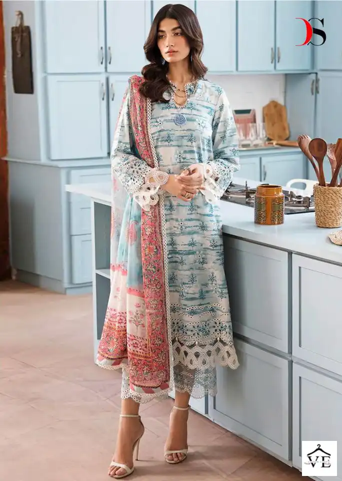 Deepsy Suits Afreozeh Chikankari Pure Cotton Wholesale Pakistani Suit Catalog — Wholesale Salwar Suits, MPA wholesale from Surat — view 1