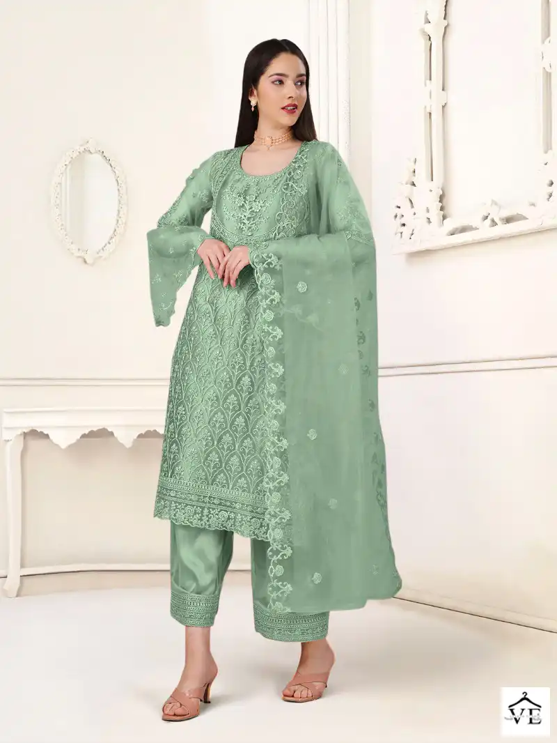 Biva Aishaa Heavy Butterfly Net Wholesale Designer Salwar Suit Catalog — Wholesale Salwar Suits, MPA wholesale from Surat - Gallery Image 3