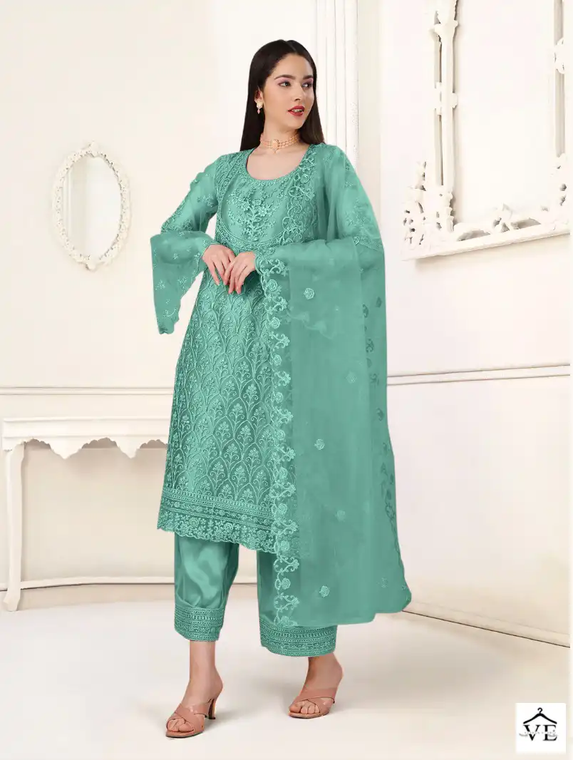 Biva Aishaa Heavy Butterfly Net Wholesale Designer Salwar Suit Catalog — Wholesale Salwar Suits, MPA wholesale from Surat - Gallery Image 4