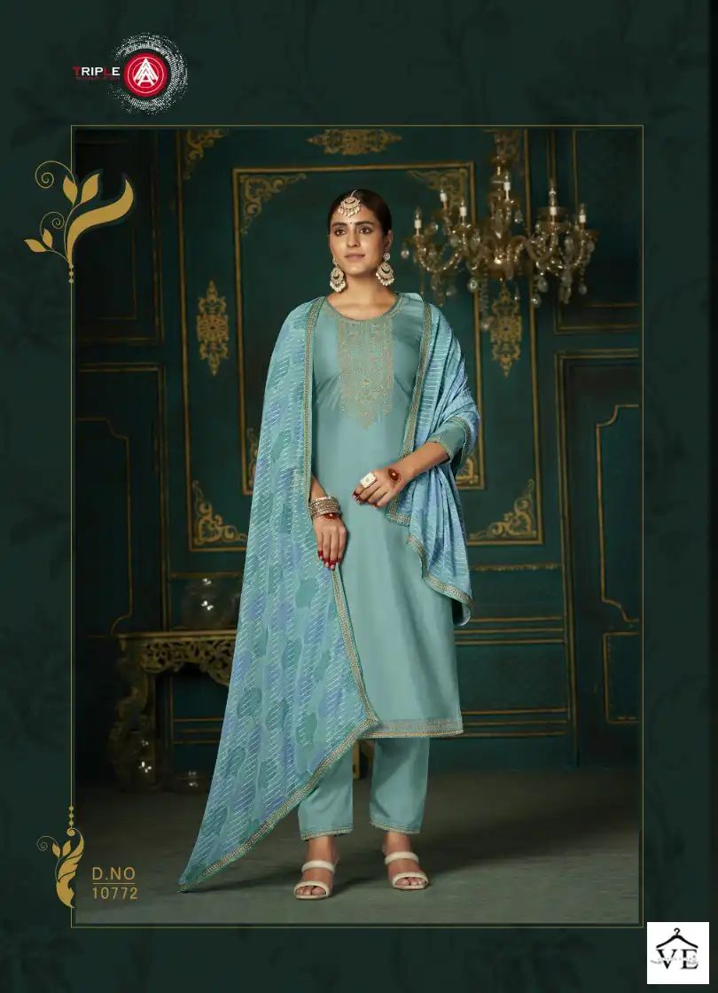 Triple A Alankar Pure Dola Silk Wholesale Salwar Suit Catalog — Wholesale Salwar Suits, MPA wholesale from Surat - Gallery Image 3